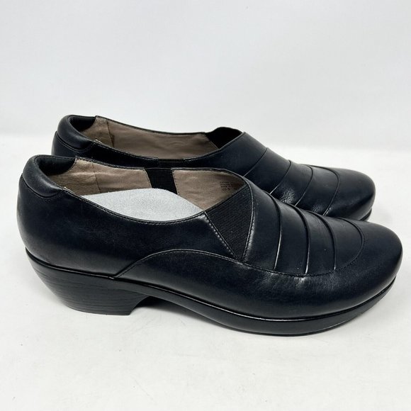 Abeo Womens 6565 Black Pleated Top Slip On Comfort Shoes 3D Insert Size 9 VGC - Picture 5 of 11